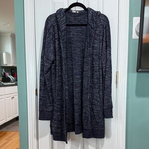 GAP Women's Dark Blue Hooded Long Cardigan